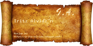 Iritz Alvián névjegykártya